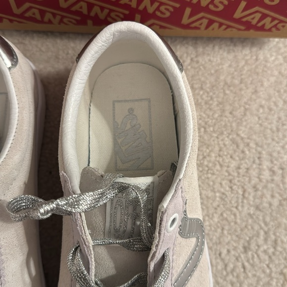 Vans Women's White and Silver Sneakers - Picture 5 of 9